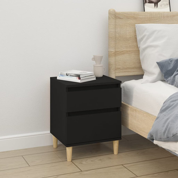 Isabelline Elias Solid + Manufactured Wood Bedside Table Wayfair.co.uk